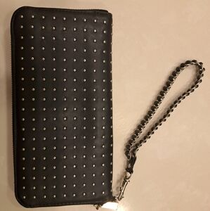 Black Studded Wristlet Wallet